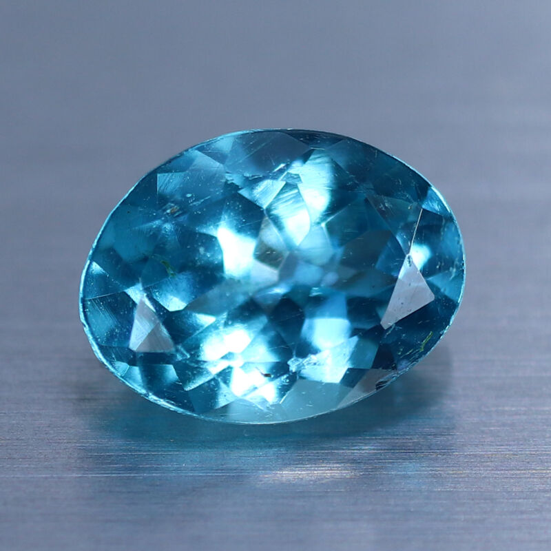 0.89 Cts 7x5.3mm Oval Natural Unheated Apatite Paraiba-Color Neon Blue ...